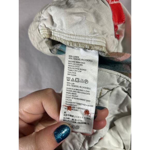 Tommy Bahama Shorts 40 Tan Blue Plaid Linen Tencel Bermuda - Picture 13 of 13